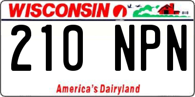 WI license plate 210NPN
