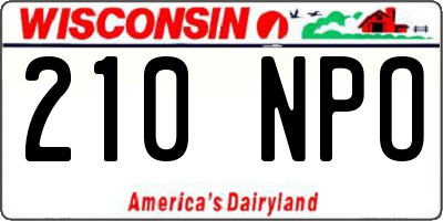 WI license plate 210NPO