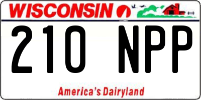 WI license plate 210NPP