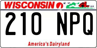 WI license plate 210NPQ