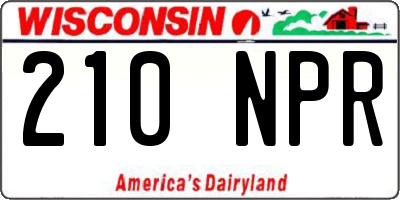 WI license plate 210NPR