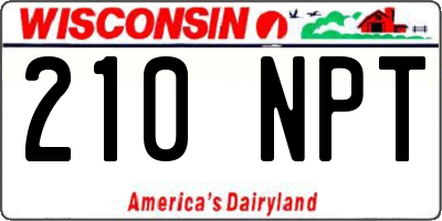 WI license plate 210NPT