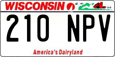 WI license plate 210NPV