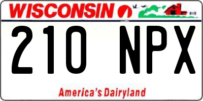 WI license plate 210NPX