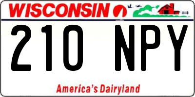 WI license plate 210NPY