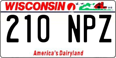 WI license plate 210NPZ