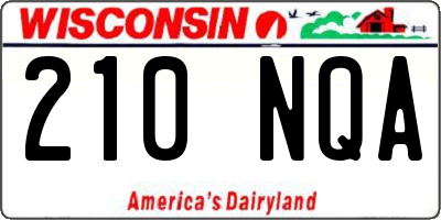 WI license plate 210NQA
