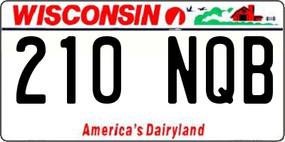 WI license plate 210NQB