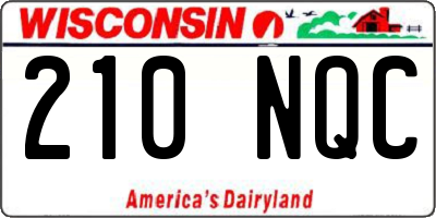 WI license plate 210NQC