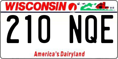 WI license plate 210NQE