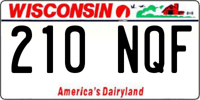 WI license plate 210NQF
