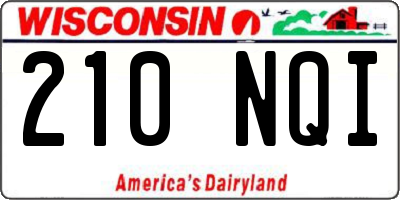 WI license plate 210NQI