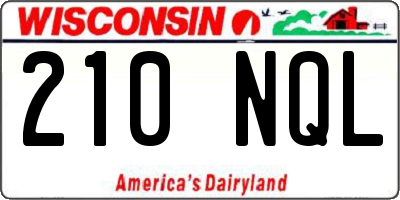 WI license plate 210NQL