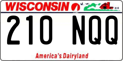 WI license plate 210NQQ