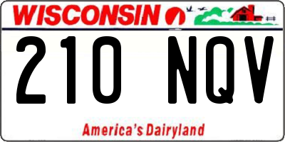 WI license plate 210NQV