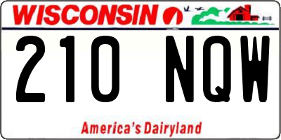 WI license plate 210NQW