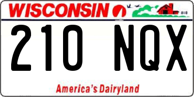 WI license plate 210NQX