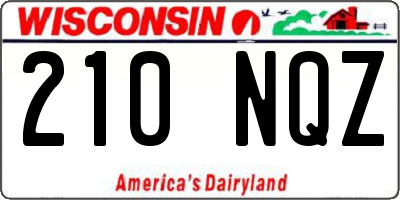 WI license plate 210NQZ
