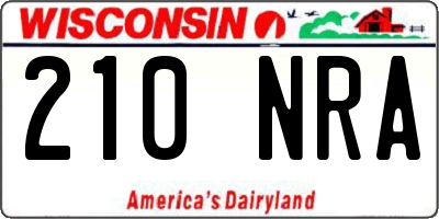 WI license plate 210NRA