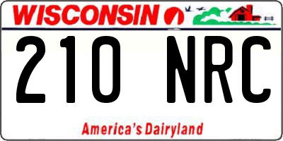 WI license plate 210NRC