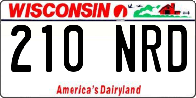 WI license plate 210NRD