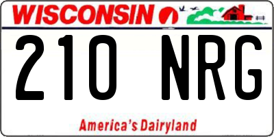 WI license plate 210NRG