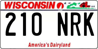 WI license plate 210NRK