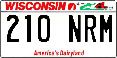 WI license plate 210NRM