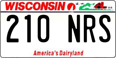 WI license plate 210NRS