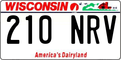 WI license plate 210NRV