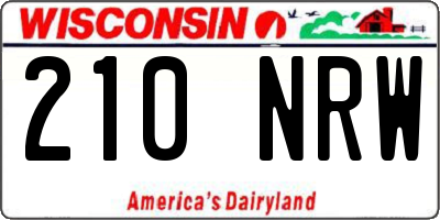 WI license plate 210NRW