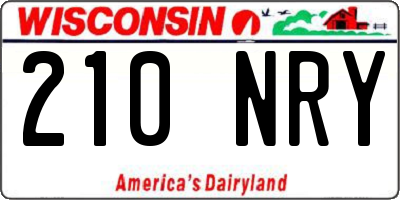 WI license plate 210NRY