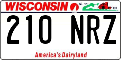 WI license plate 210NRZ