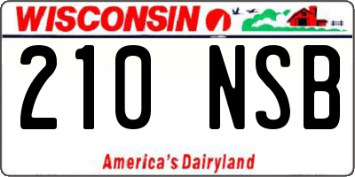 WI license plate 210NSB