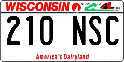 WI license plate 210NSC