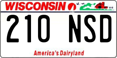 WI license plate 210NSD