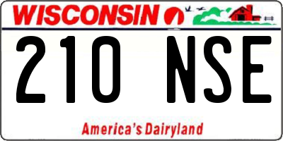WI license plate 210NSE