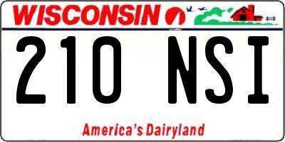 WI license plate 210NSI