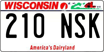WI license plate 210NSK