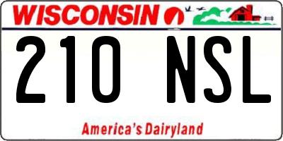 WI license plate 210NSL