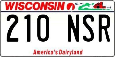 WI license plate 210NSR