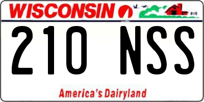 WI license plate 210NSS