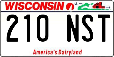 WI license plate 210NST