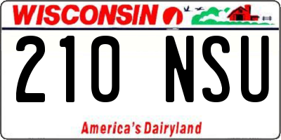 WI license plate 210NSU