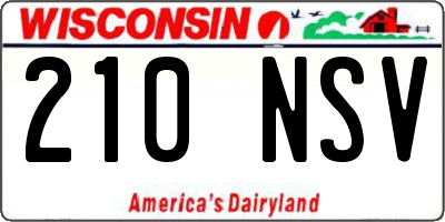 WI license plate 210NSV
