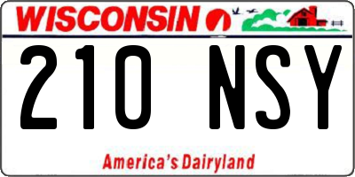 WI license plate 210NSY