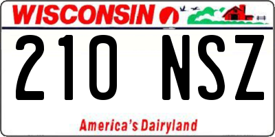 WI license plate 210NSZ