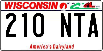WI license plate 210NTA
