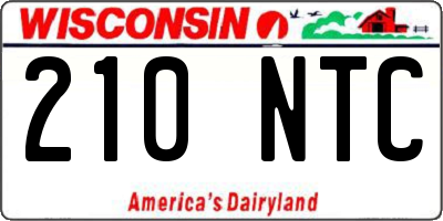 WI license plate 210NTC