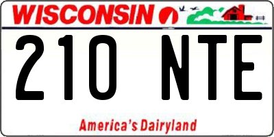 WI license plate 210NTE